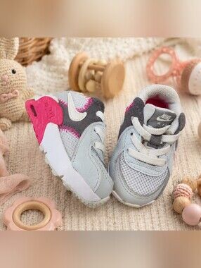 Nike Air Max Toddler Shoes Size 2C Gray Pink White Baby Sneakers